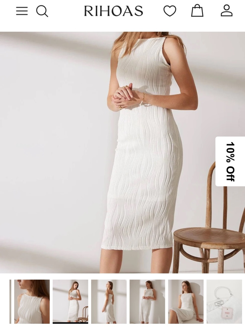 Rihoas The Water Ripple Textured Cami Dress